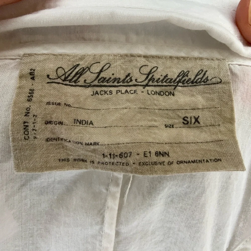 All Saints Spitalfields Pintuck Ruffle Halter Top | Rare | Size 6 - Picture 5 of 5